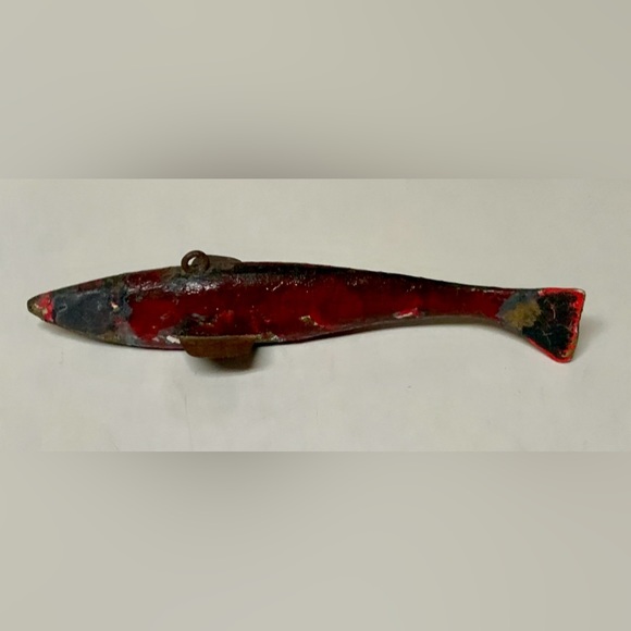 Early 20th Century 1900s Hand Crafted Wooden Metal 5” Decoy Fishing Lure - Picture 5 of 15
